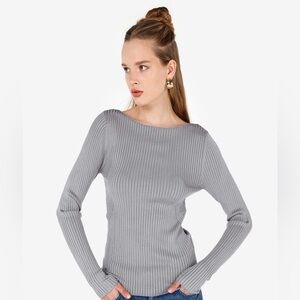 Abercrombie & Fitch Gray Ribbed Turtleneck Sweater M